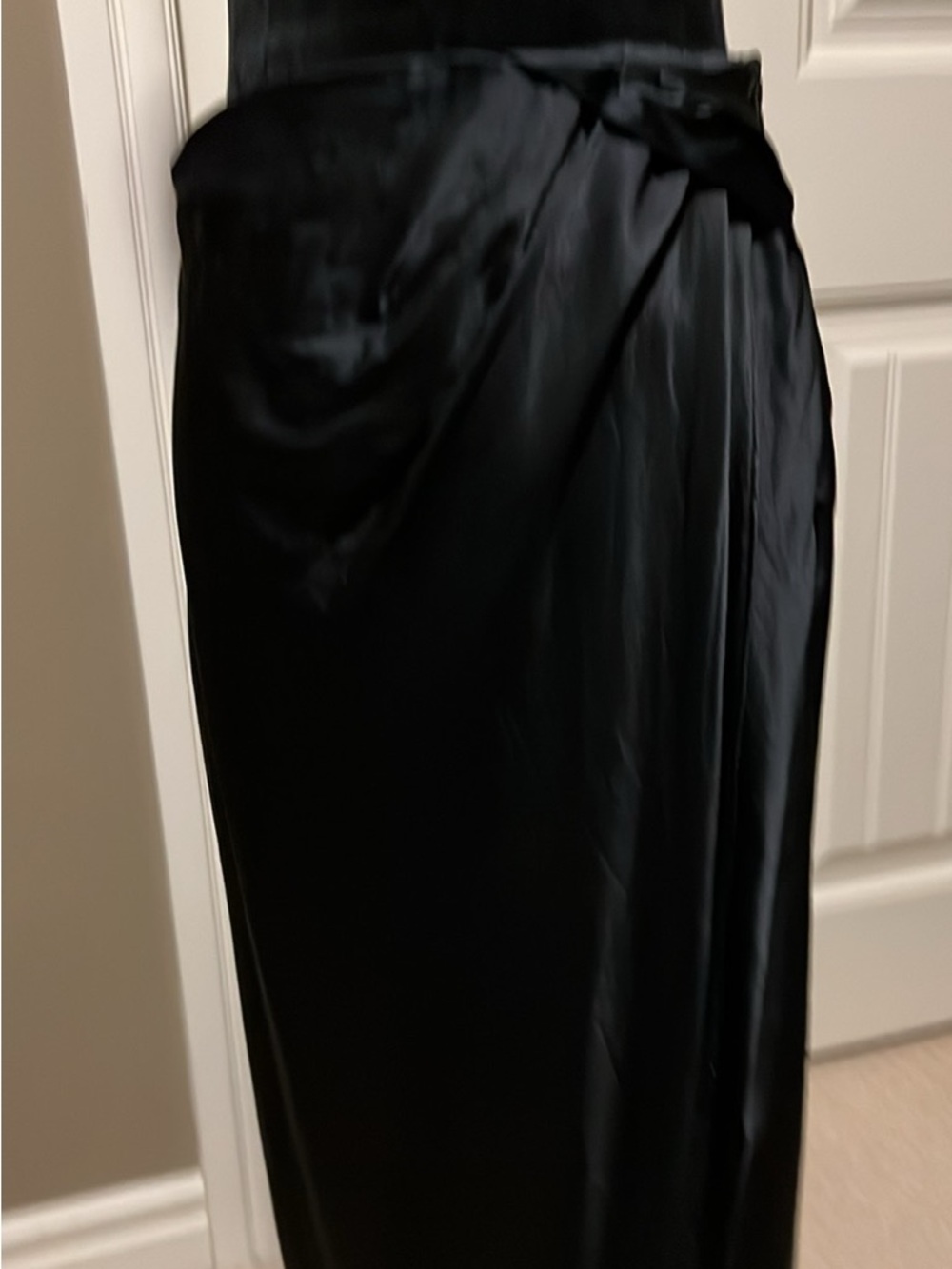Banana Republic Black Silk Skirt with drape open front